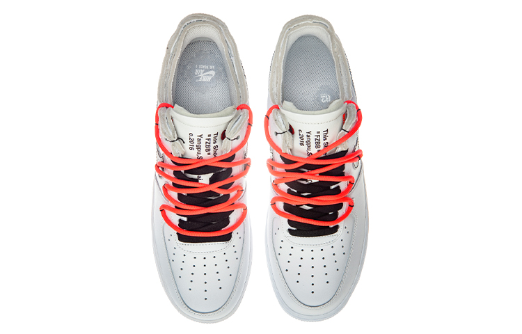 Shop 나이키 에어포스 1 로우 '해체 데이지' (커스텀) CW2288-111(TeamA-AF1OW权志龙白黑钩)