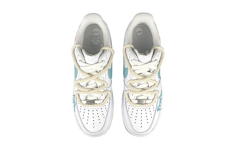 Shop 【定制鞋款】耐克 空军一号 低帮“解构溅洒熊白粉绿” CW2288-111(Team47-男绿熊解)