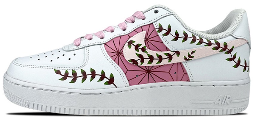 【定製球鞋】 Nike Air Force 1 Low LE 是在玩鞋 動漫 鬼滅之刃 灶門祢豆子 低幫 板鞋 GS 白粉 Buy 【定製球鞋】 Nike Air Force 1 Low LE 是在玩鞋 動漫 鬼滅之刃 灶門祢豆子 低幫 板鞋 GS 白粉