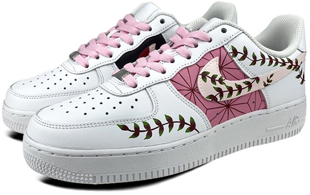 【定製球鞋】 Nike Air Force 1 Low LE 是在玩鞋 動漫 鬼滅之刃 灶門祢豆子 低幫 板鞋 GS 白粉 Lookbook 【定製球鞋】 Nike Air Force 1 Low LE 是在玩鞋 動漫 鬼滅之刃 灶門祢豆子 低幫 板鞋 GS 白粉