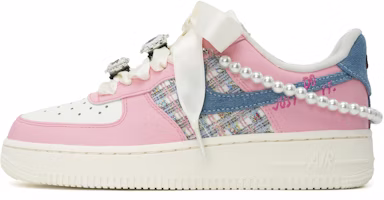 【客製球鞋】Nike Air Force 1 Low 牛仔布 氣質公主 粉嫩 甜酷小香風主題 牛仔布 低筒 板鞋 GS 粉白藍 Buy 【客製球鞋】Nike Air Force 1 Low 牛仔布 氣質公主 粉嫩 甜酷小香風主題 牛仔布 低筒 板鞋 GS 粉白藍