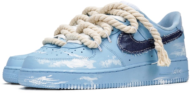 【定製球鞋】 Nike Air Force 1 Low 牛仔系列 丹寧水洗做舊 藍天白雲 低幫 板鞋 男款 藍色 Shop 【定製球鞋】 Nike Air Force 1 Low 牛仔系列 丹寧水洗做舊 藍天白雲 低幫 板鞋 男款 藍色