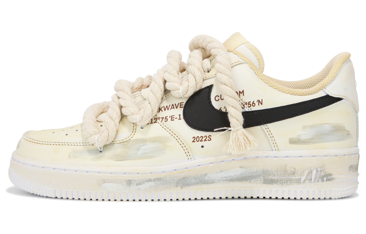 Buy 【客製鞋款】 Nike Air Force 1 Low 麻繩綁帶 氧化做舊 浸染 沙漠 高街 低筒 板鞋 男款 米黃