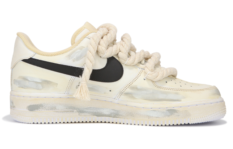 Order 【客製鞋款】 Nike Air Force 1 Low 麻繩綁帶 氧化做舊 浸染 沙漠 高街 低筒 板鞋 男款 米黃