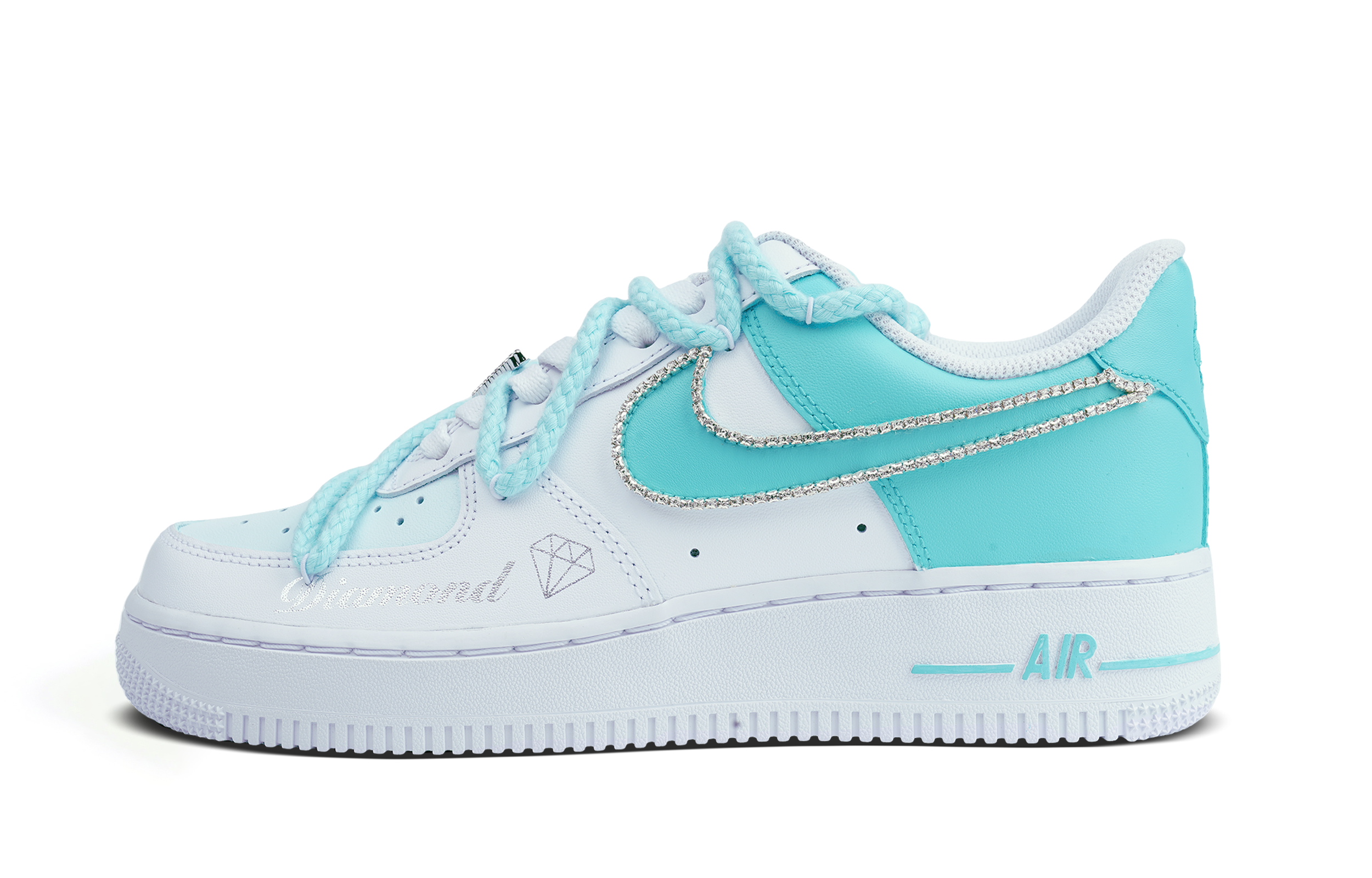 Buy 【定制鞋款】耐克Air Force 1低帮“钻石鞋扣白蓝” CW2288-111-485293