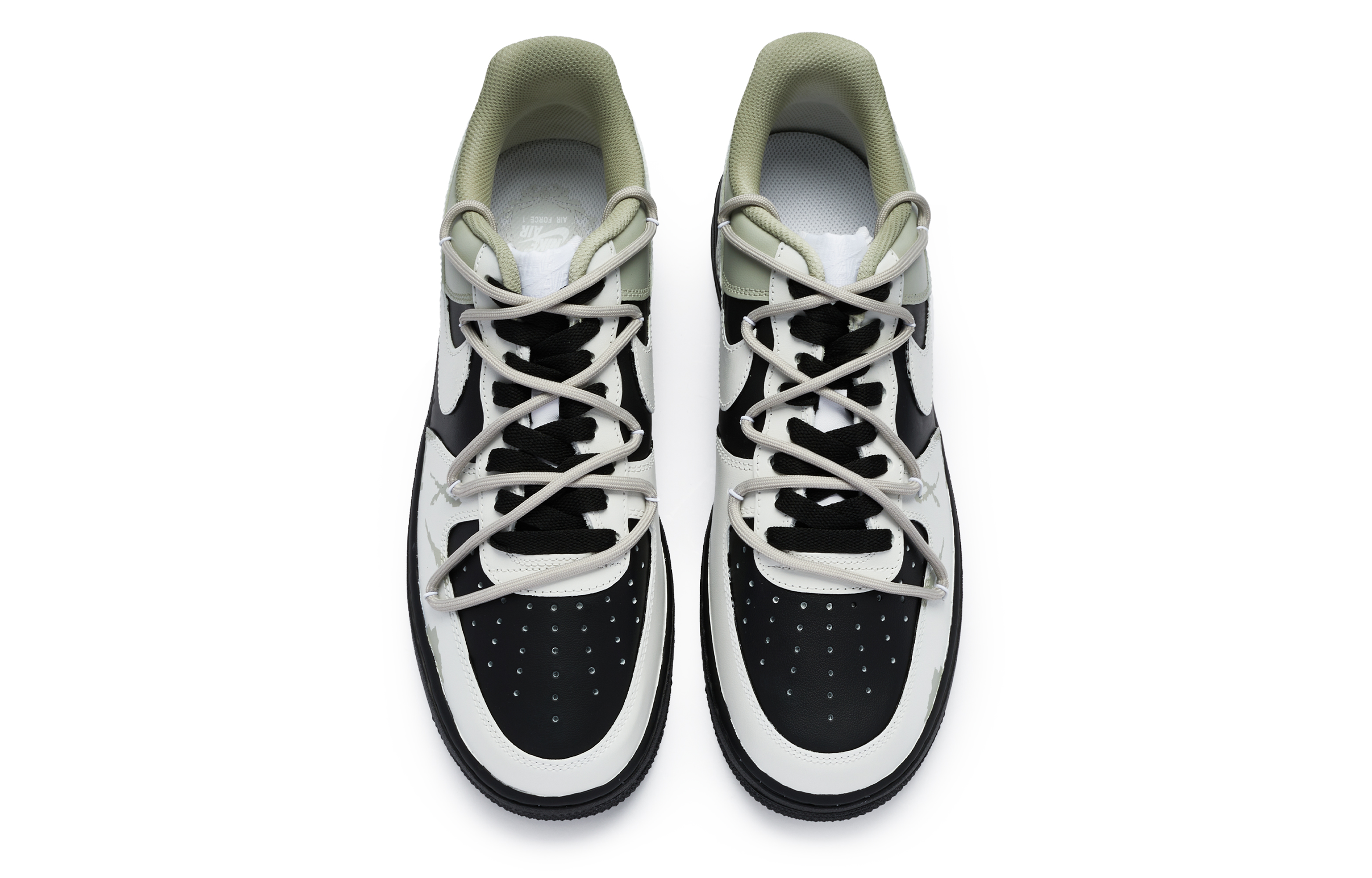 Shop [定制鞋] 耐克空军1低帮 '数字迷彩黑绿灰' CW2288-111(TeamR-男款数码军事迷彩黑绿灰)