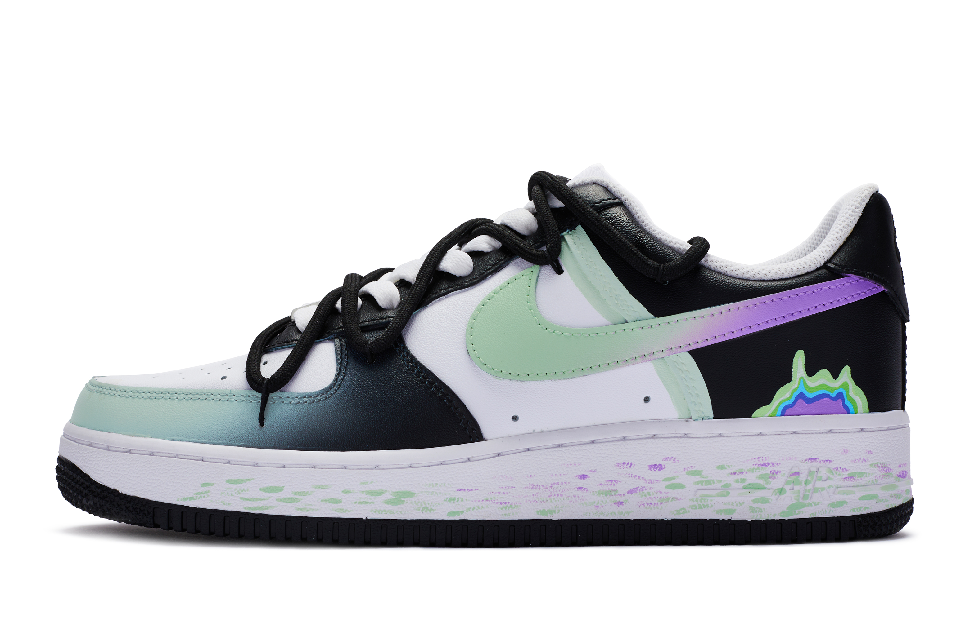 Buy 【カスタムシューズ】ナイキ エアフォース1 ロー『ディメンショナルカモグラフィティ』 DH2920-111(Team80-女款异次元黑白绿紫)