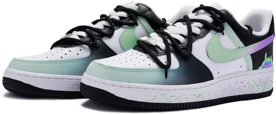 나이키 에어포스 1 로우 '차원 위장 그라피티' DH2920-111(Team80-女款异次元黑白绿紫) Lookbook 나이키 에어포스 1 로우 '차원 위장 그라피티' DH2920-111(Team80-女款异次元黑白绿紫)