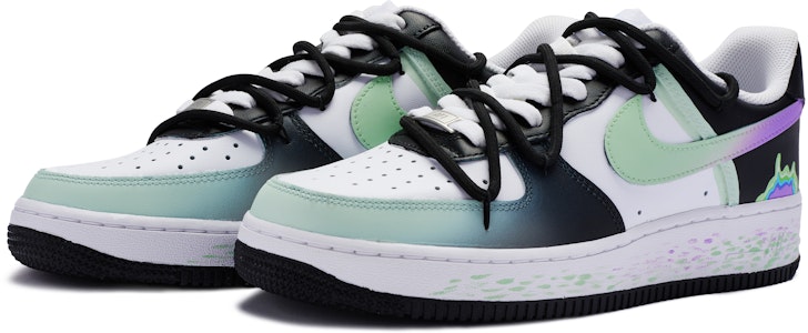 【定制鞋款】耐克空军一号低帮'渐变维度迷彩图涂鸦' CW2288-111(Team80-男款异次元黑白绿紫) Lookbook 【定制鞋款】耐克空军一号低帮'渐变维度迷彩图涂鸦' CW2288-111(Team80-男款异次元黑白绿紫)