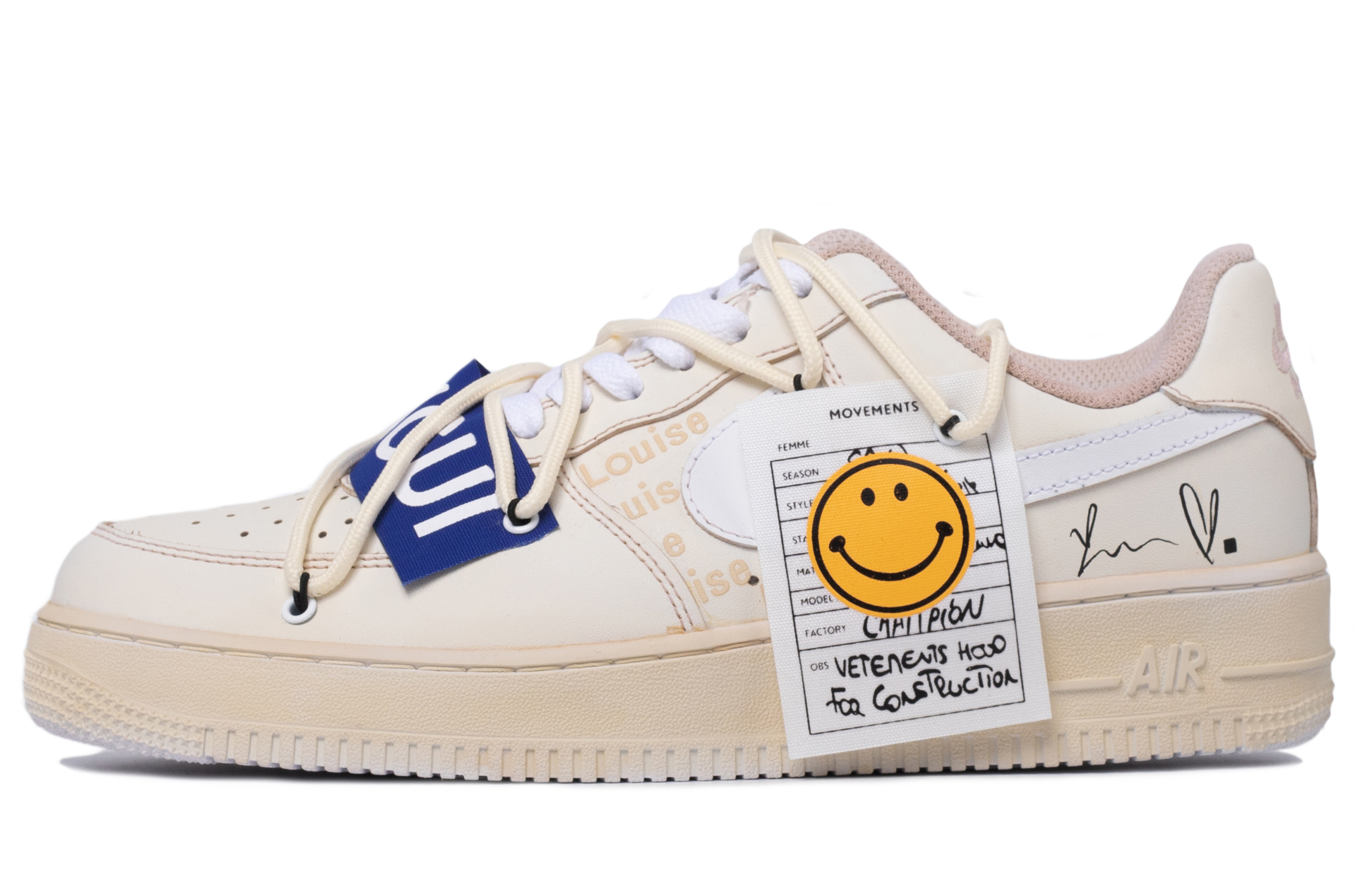 Buy 【定制球鞋】 Nike Air Force 1 Low '07 浸染往事 復古 解構 轉印 情侶 低幫 板鞋 男款 荔肉白