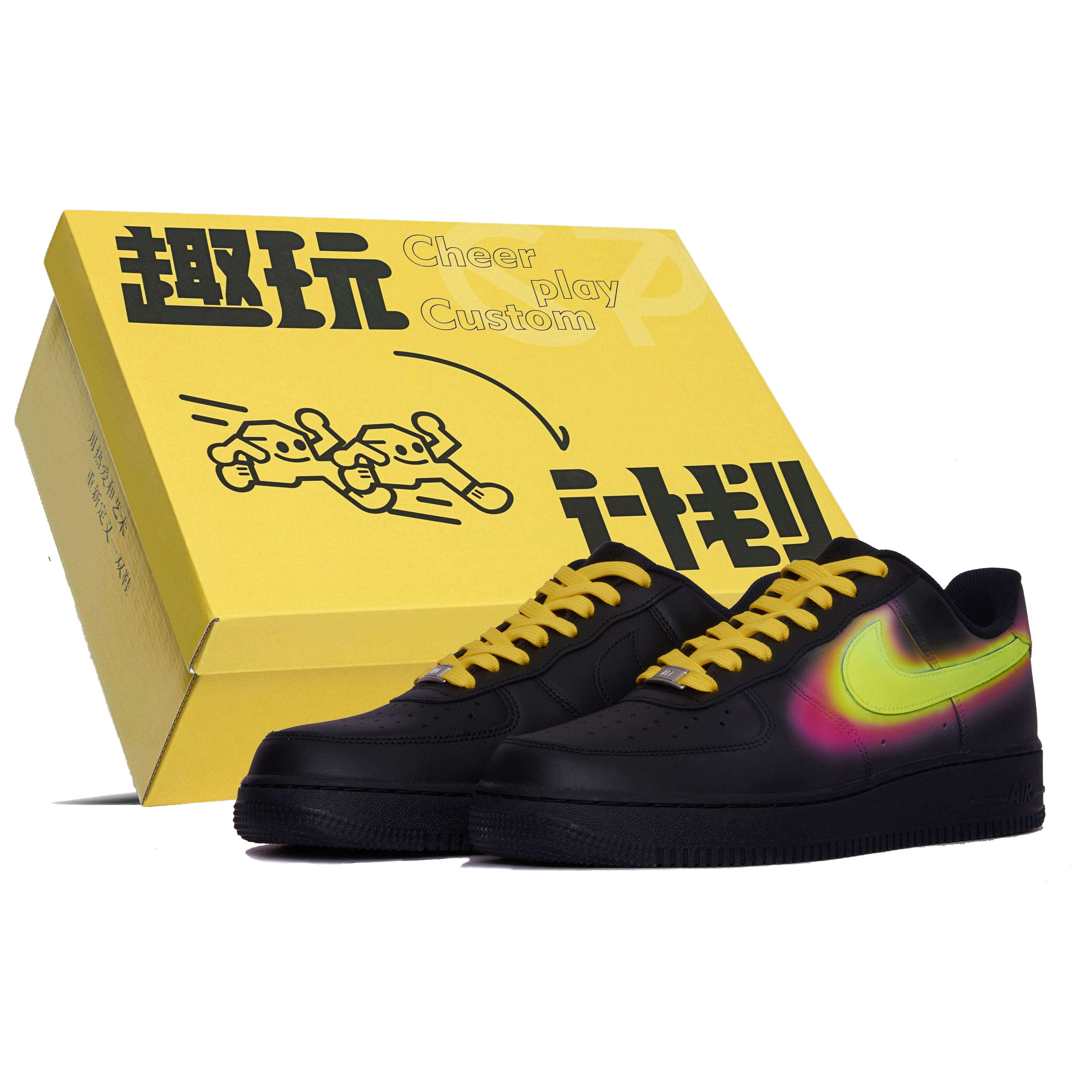 Buy 【カスタムシューズ】ナイキ エアフォース 1 ロー「ドーパミングラデントグロー」 CW2288-001(Team61-迷幻光芒S-BOX)