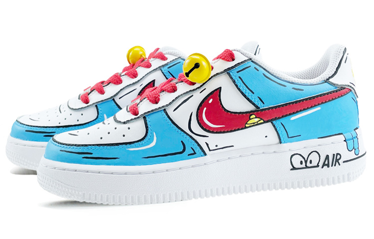 Lookbook カスタム エアフォース1 ロー "ドラえもんカラー" CW2288-111(Team40-男款叮当猫蓝红)