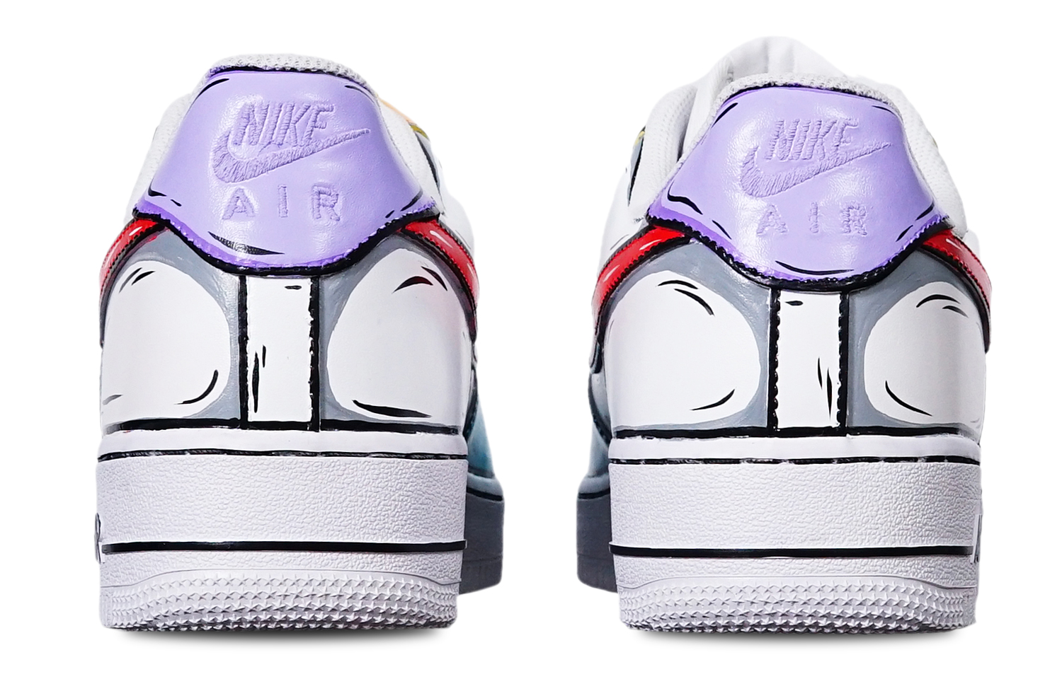 Shop [Sepatu Kustom] Nike Air Force 1 Low 'Doraemon Biru-Kuning-Ungu' CW2288-111(TeamT-二次元蓝黄紫S-BOX)