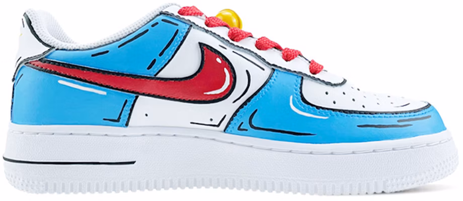 【定制球鞋】Nike Air Force 1 Low LE 二次元塗鴉風 機器貓元素 藍白可愛風 低幫 板鞋 GS 紅白 Order 【定制球鞋】Nike Air Force 1 Low LE 二次元塗鴉風 機器貓元素 藍白可愛風 低幫 板鞋 GS 紅白