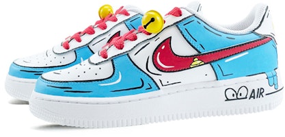 【定制球鞋】Nike Air Force 1 Low LE 二次元塗鴉風 機器貓元素 藍白可愛風 低幫 板鞋 GS 紅白 Lookbook 【定制球鞋】Nike Air Force 1 Low LE 二次元塗鴉風 機器貓元素 藍白可愛風 低幫 板鞋 GS 紅白