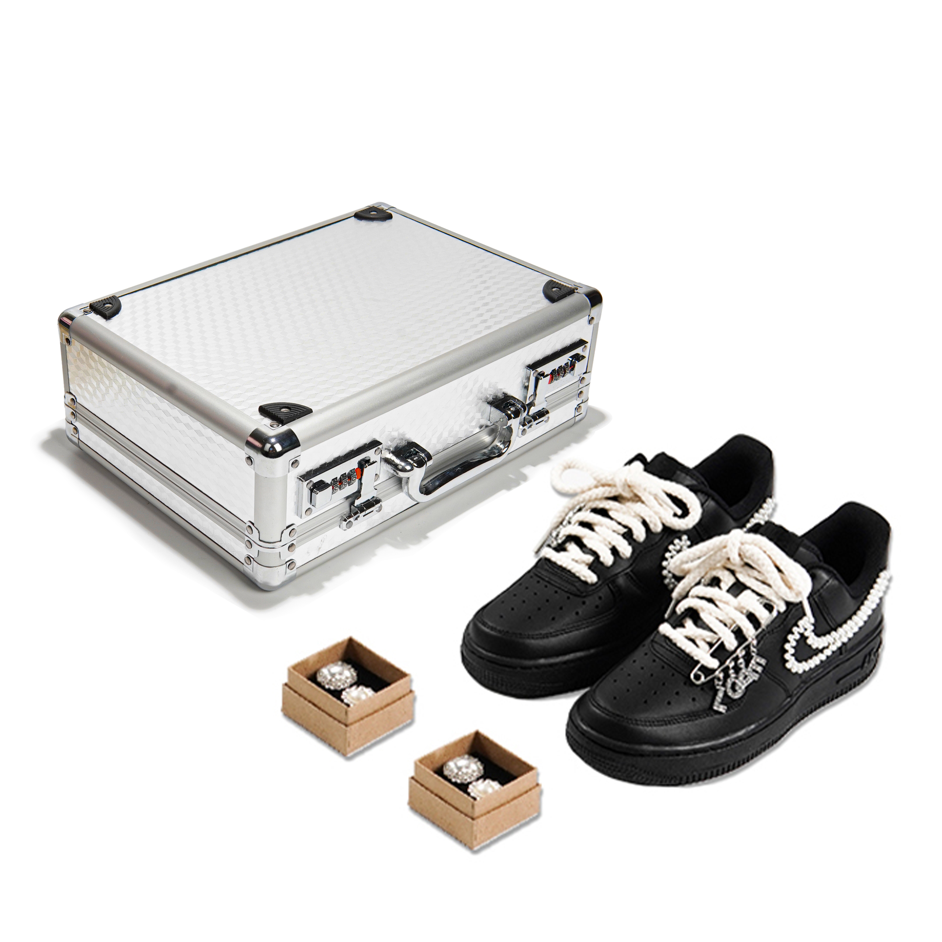 Buy [Nike Kasut Custom] Air Force 1 Low 'Double Layer Pearl Swoosh - Diamond Love' 314192-009(TeamP-女款双层珍珠SBOX)