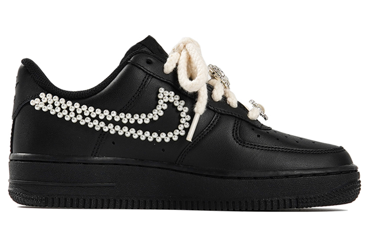 Lookbook [Nike Kasut Custom] Air Force 1 Low 'Double Layer Pearl Swoosh - Diamond Love' 314192-009(TeamP-女款双层珍珠SBOX)