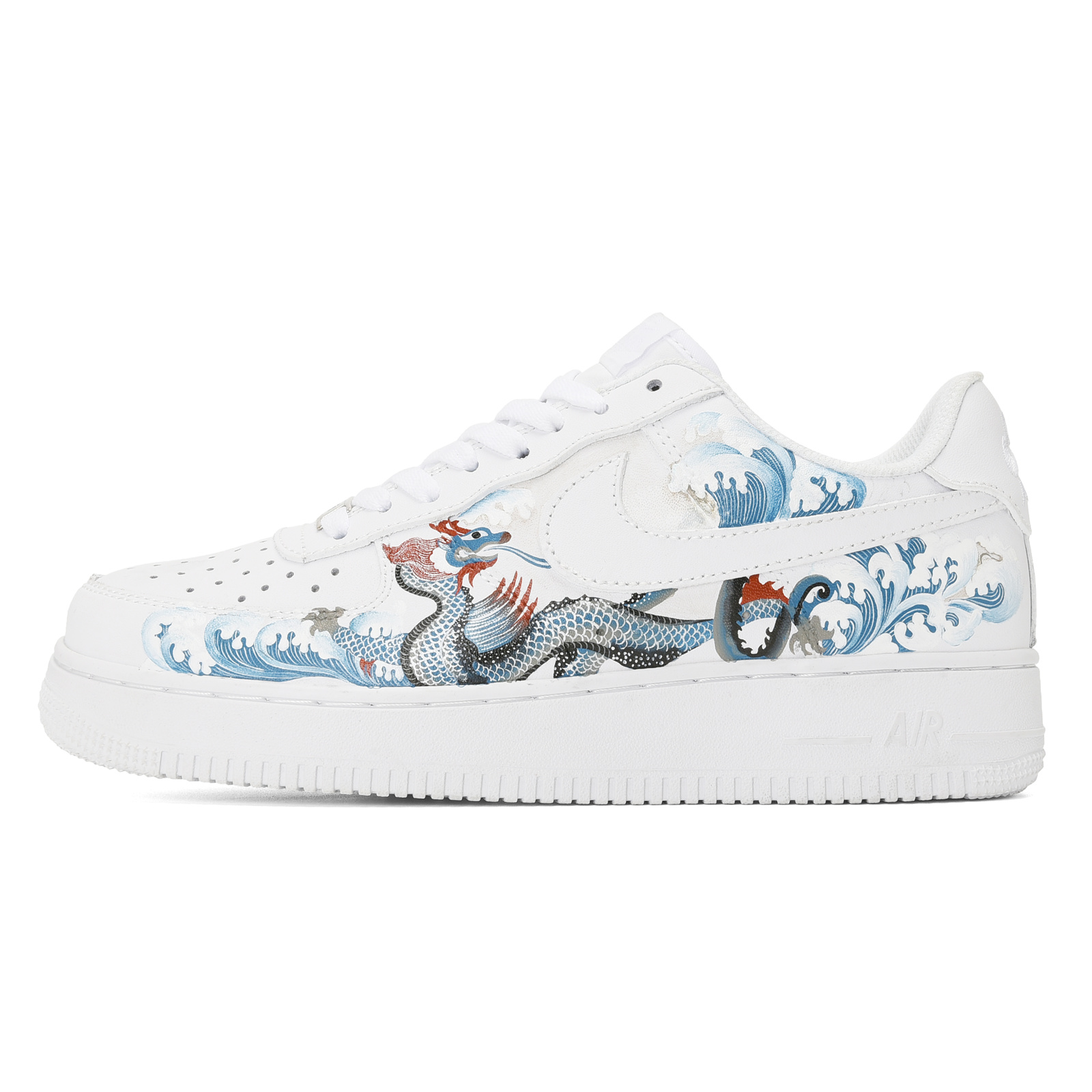 Buy 【訂製球鞋】Nike Air Force 1 Low 龍飛鳳舞 塗鴉手繪 低筒 板鞋 男款 純白