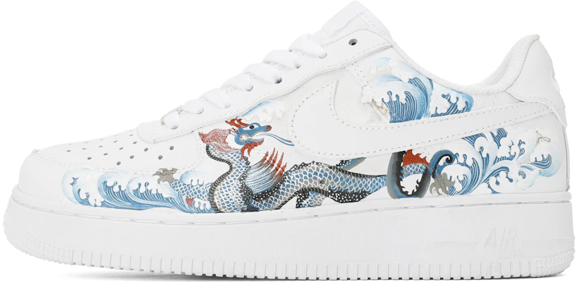 【訂製球鞋】Nike Air Force 1 Low 龍飛鳳舞 塗鴉手繪 低筒 板鞋 男款 純白 Buy 【訂製球鞋】Nike Air Force 1 Low 龍飛鳳舞 塗鴉手繪 低筒 板鞋 男款 純白