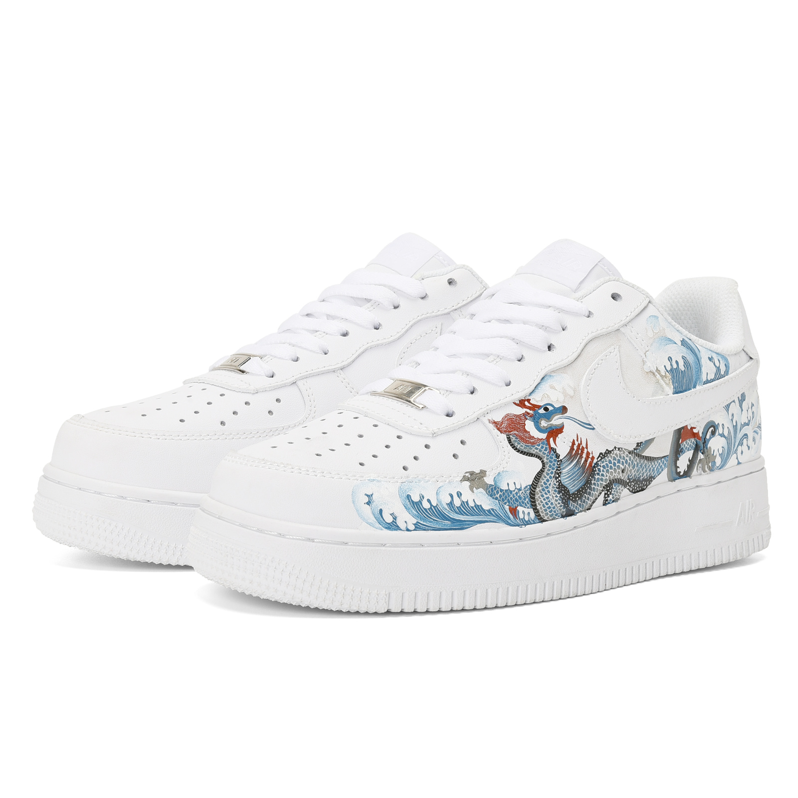 Lookbook 【訂製球鞋】Nike Air Force 1 Low 龍飛鳳舞 塗鴉手繪 低筒 板鞋 男款 純白