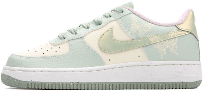 【定制球鞋】Nike Air Force 1 Low 空軍一號 手繪 龍井清茶 蝴蝶烙印 潮流百搭 休閒 低幫 板鞋 GS 白黃綠 Buy 【定制球鞋】Nike Air Force 1 Low 空軍一號 手繪 龍井清茶 蝴蝶烙印 潮流百搭 休閒 低幫 板鞋 GS 白黃綠
