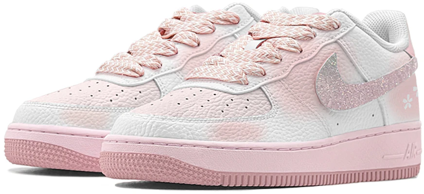 【客製球鞋】Nike Air Force 1 Low 炫彩SWOOSH 夢幻櫻花 限定鞋盒 低筒 板鞋 GS 粉白 Lookbook 【客製球鞋】Nike Air Force 1 Low 炫彩SWOOSH 夢幻櫻花 限定鞋盒 低筒 板鞋 GS 粉白