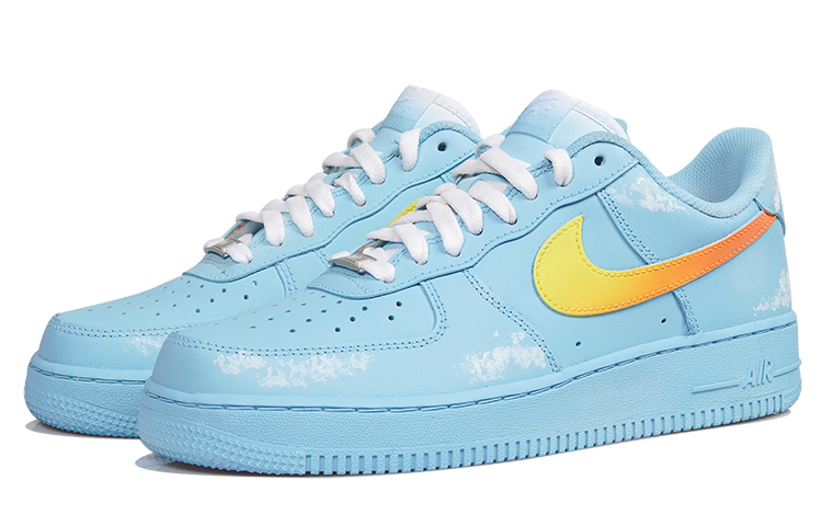 Lookbook Zapatillas Nike Air Force 1 Low 'Degradé Azul Envejecido Arte Nube' CW2288-111(TeamP-蓝天火烧云男款白蓝色QD)