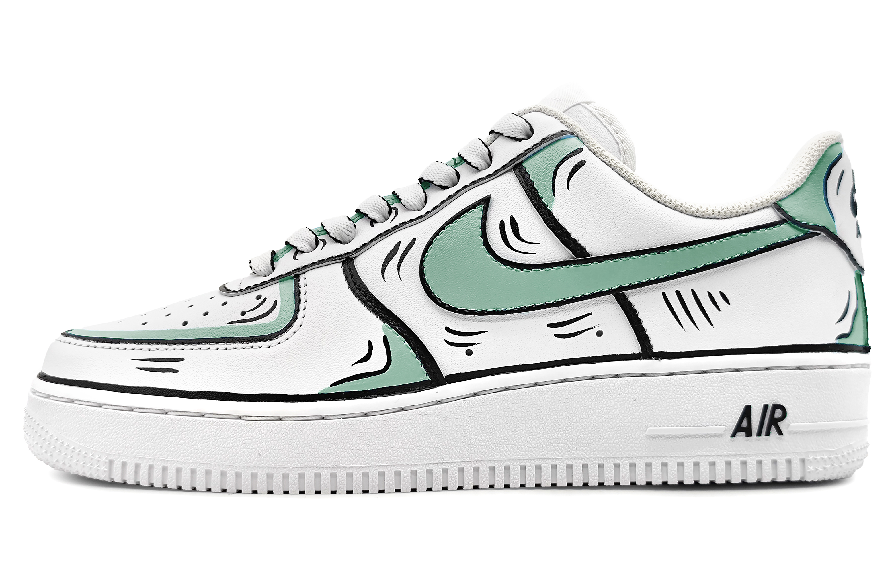 Buy 【カスタムシューズ】ナイキ エアフォース1 ロー 'ダイナミック アニメ グリーン-グレー' DH2920-111(Team16-女款动感二次元绿灰)