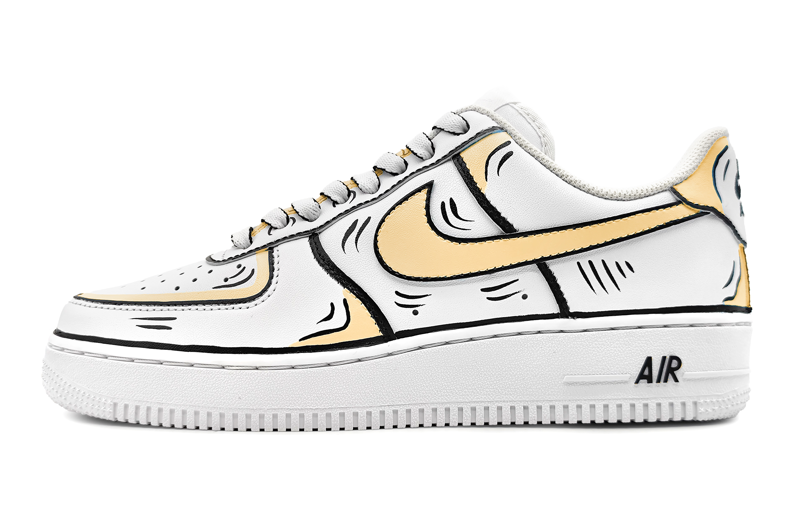 Buy [Sepatu Kustom] Nike Air Force 1 Low 'Sketch Dinamis Anime Kuning Abu' DH2920-111(Team16-女款动感二次元黄灰)
