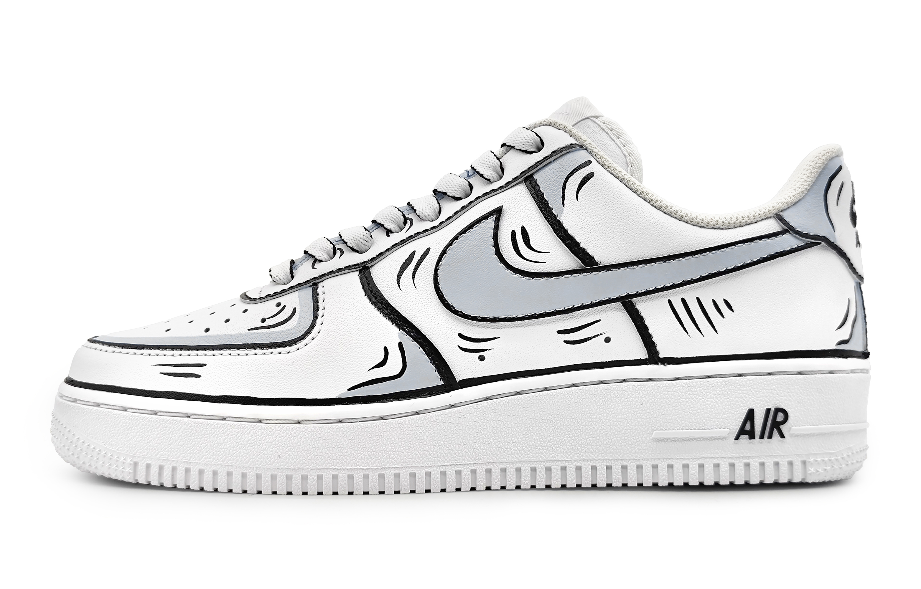 Buy Zapatillas Nike Air Force 1 Low 'Boceto Anime Dinámico Negro Gris' DH2920-111(Team16-女款动感二次元黑灰)