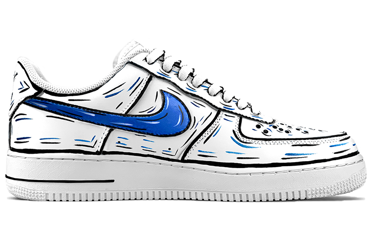Order [Zapatillas Personalizadas] Nike Air Force 1 Low 'Verano Anime Dinámico' CW2288-111(TeamY-男款夏日青春蓝黑)