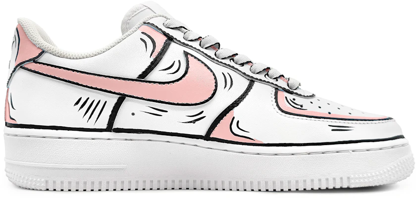 【客製化球鞋】Nike Air Force 1 Low 07 動感二次元 手繪結構線 墨線 低筒 板鞋 男款 粉灰 Order 【客製化球鞋】Nike Air Force 1 Low 07 動感二次元 手繪結構線 墨線 低筒 板鞋 男款 粉灰