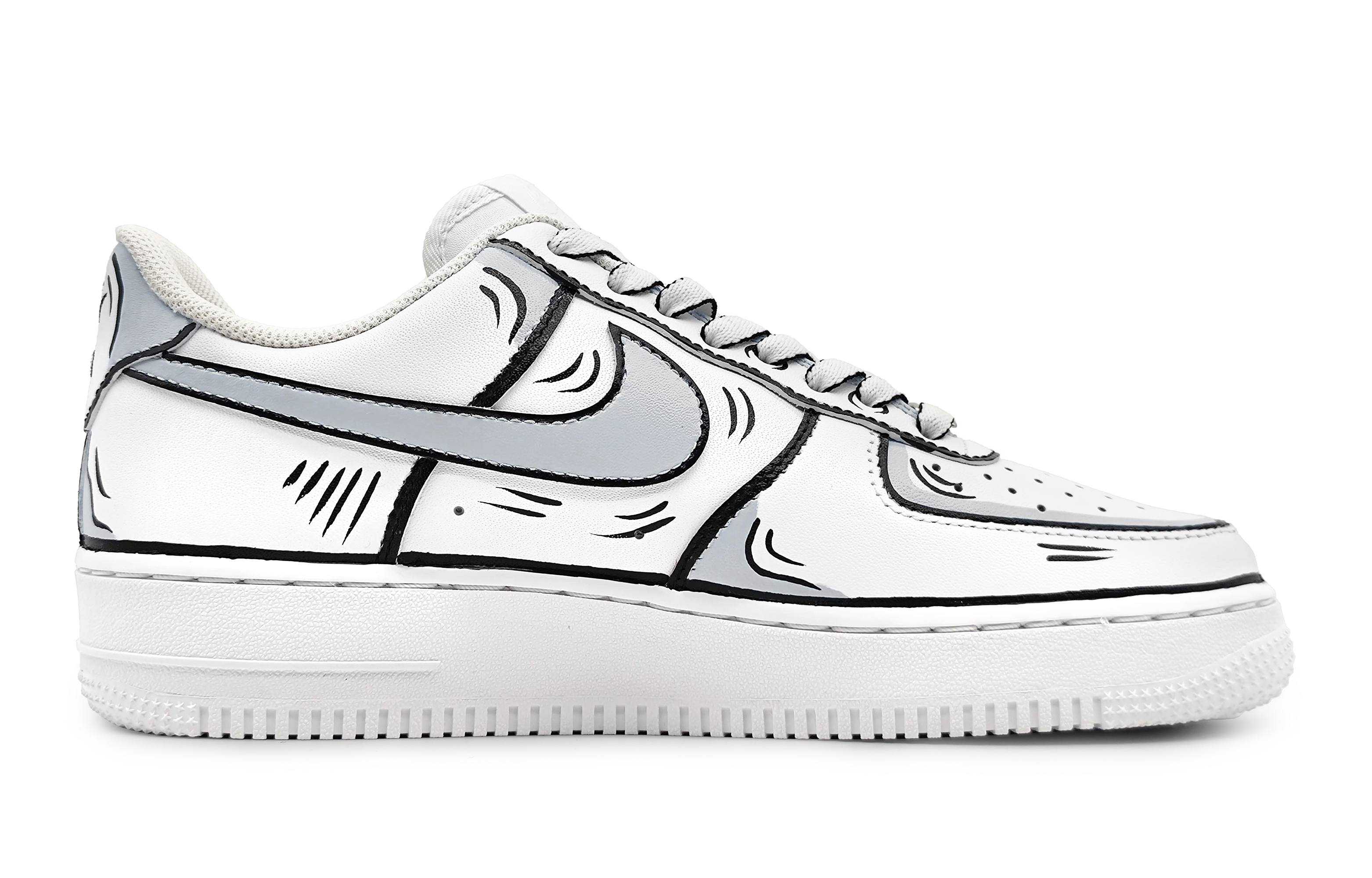 Order Zapatillas Nike Air Force 1 Low 'Boceto Anime Dinámico Negro Gris' DH2920-111(Team16-女款动感二次元黑灰)