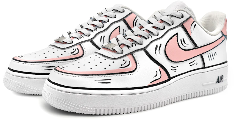 【客製化球鞋】Nike Air Force 1 Low 07 動感二次元 手繪結構線 墨線 低筒 板鞋 男款 粉灰 Lookbook 【客製化球鞋】Nike Air Force 1 Low 07 動感二次元 手繪結構線 墨線 低筒 板鞋 男款 粉灰