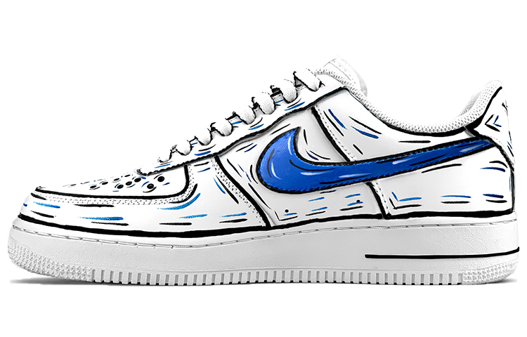 Shop [Zapatillas Personalizadas] Nike Air Force 1 Low 'Verano Anime Dinámico' CW2288-111(TeamY-男款夏日青春蓝黑)