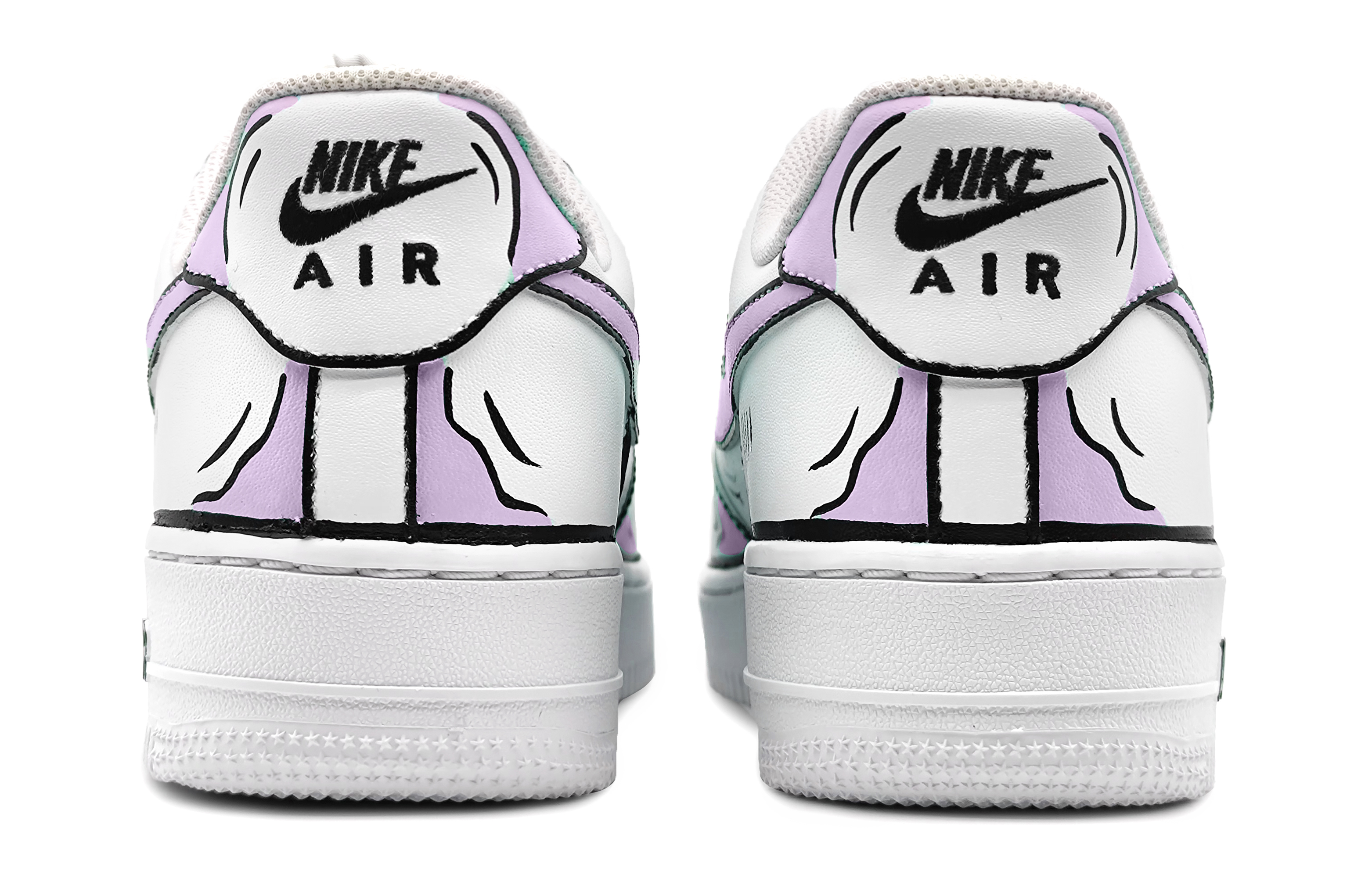 Purchase 【專屬訂製球鞋】 Nike Air Force 1 Low 07 動感二次元 手繪結構線 墨線 低筒 板鞋 男款 紫白黑