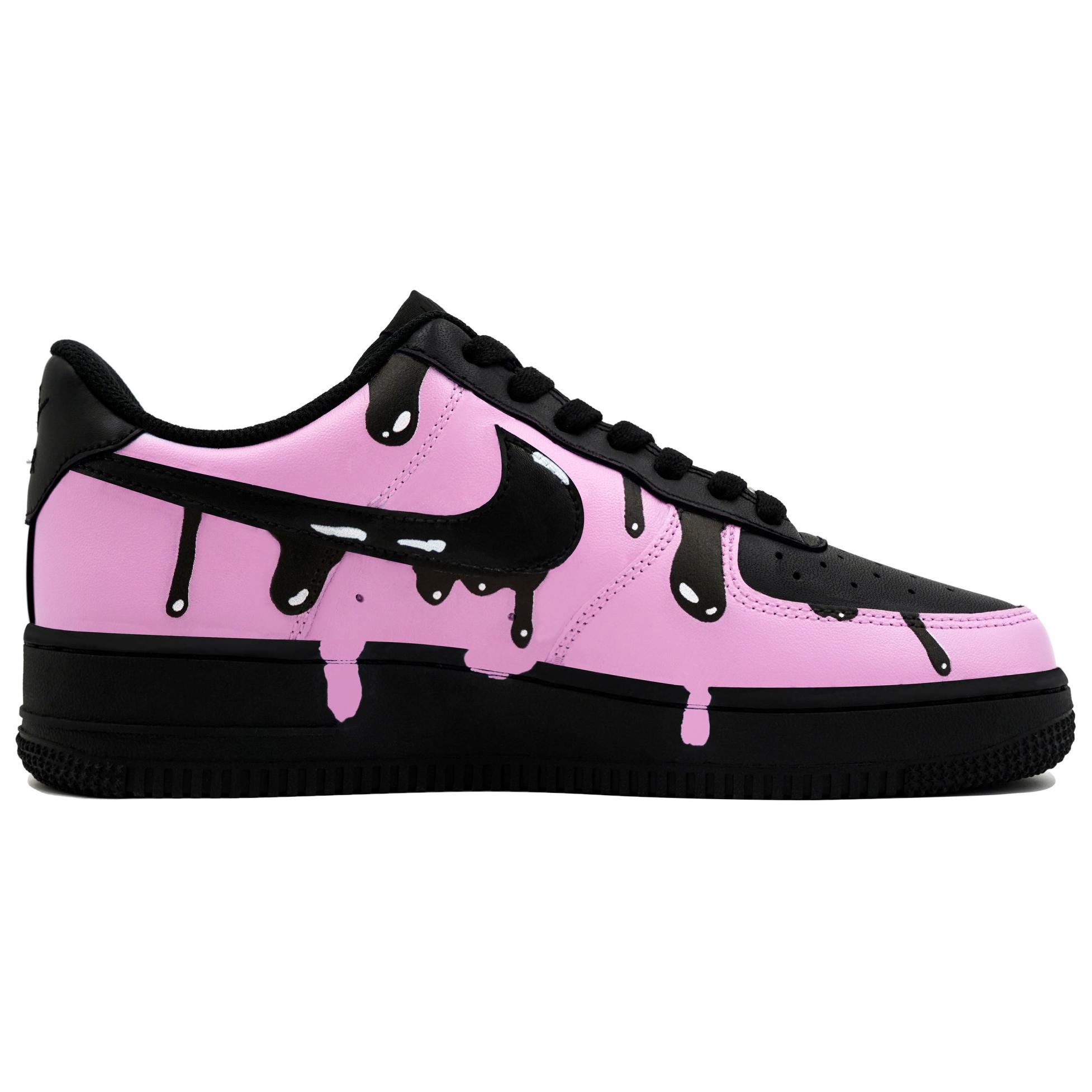 Lookbook [Kasut Kustom] Nike Air Force 1 Low 'Pink Elektrik dan Percikan Dakwat' CW2288-001(Team113-溶墨电光粉)