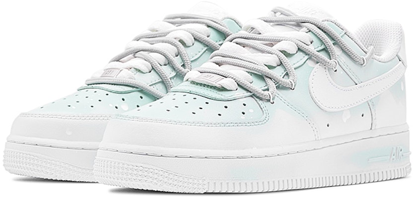 【訂製球鞋】 Nike Air Force 1 Low 空軍一號 優雅夢境 漸變噴繪 特殊鞋盒 低筒 板鞋 男款 白綠 Lookbook 【訂製球鞋】 Nike Air Force 1 Low 空軍一號 優雅夢境 漸變噴繪 特殊鞋盒 低筒 板鞋 男款 白綠