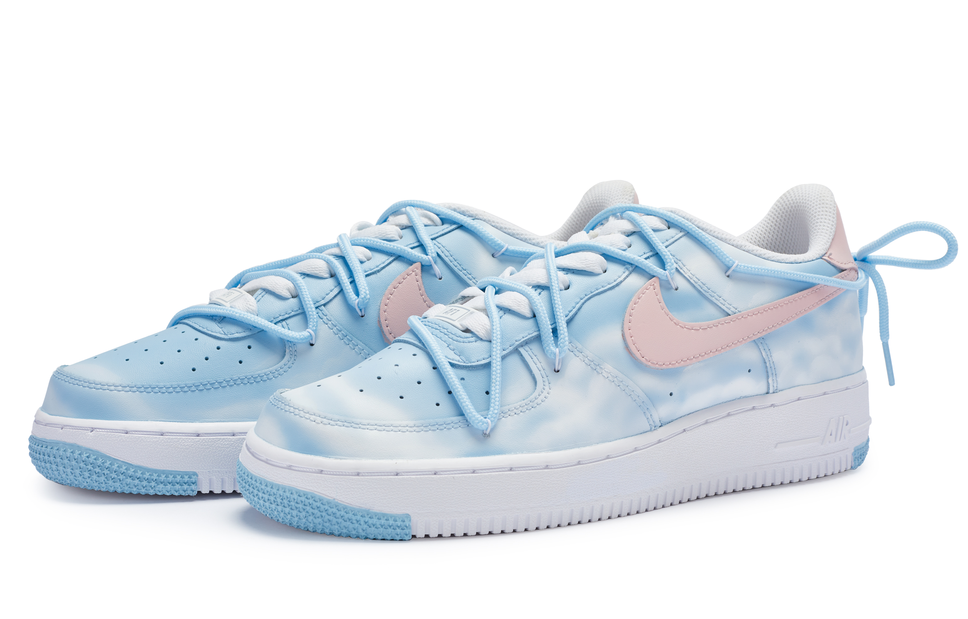 Lookbook [Zapatillas Personalizadas] Nike Air Force 1 Low 'Brisa Nocturna Azul Blanco Rosa' CW2288-111-442851