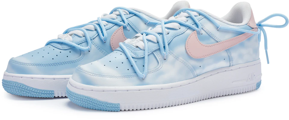 【客製球鞋】 Nike Air Force 1 Low 牛角尖 晚晴 清新學院風 暈染漸變 解構 低筒 板鞋 男款 藍白粉 Lookbook 【客製球鞋】 Nike Air Force 1 Low 牛角尖 晚晴 清新學院風 暈染漸變 解構 低筒 板鞋 男款 藍白粉