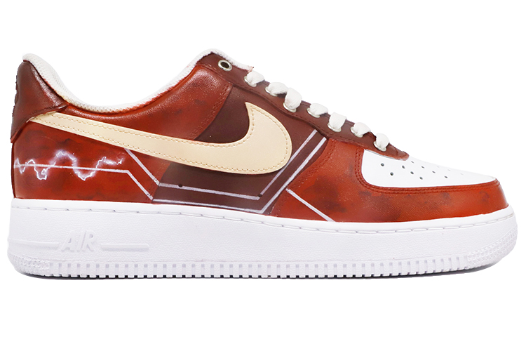 Order 나이키 에어포스1 로우 '플래시 레드/화이트 다빈치 커스텀' 315122-111(TeamM-超级英雄男款闪电侠)