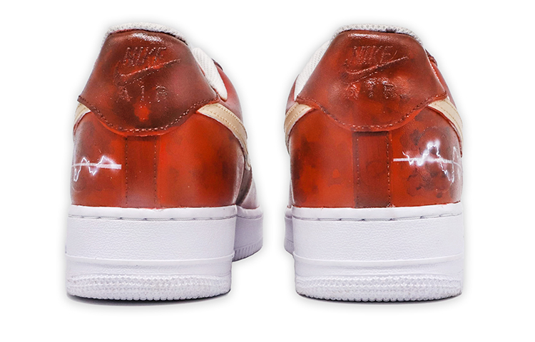 Shop 나이키 에어포스1 로우 '플래시 레드/화이트 다빈치 커스텀' 315122-111(TeamM-超级英雄男款闪电侠)