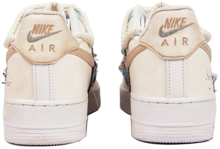【定制球鞋】Nike Air Force 1 Low 花卉貼布 刷痕做舊 文藝 莫蘭迪色 解構 低幫 板鞋 男款 米色 Purchase 【定制球鞋】Nike Air Force 1 Low 花卉貼布 刷痕做舊 文藝 莫蘭迪色 解構 低幫 板鞋 男款 米色