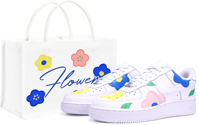 【定制球鞋】Nike Air Force 1 Low 07 空軍一號 花朵 葉子 塗鴉 ins風 簡約 清新 高街 低幫 板鞋 男款 白粉藍 Buy 【定制球鞋】Nike Air Force 1 Low 07 空軍一號 花朵 葉子 塗鴉 ins風 簡約 清新 高街 低幫 板鞋 男款 白粉藍