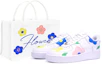 Buy 【定制球鞋】Nike Air Force 1 Low 07 空軍一號 花朵 葉子 塗鴉 ins風 簡約 清新 高街 低幫 板鞋 男款 白粉藍