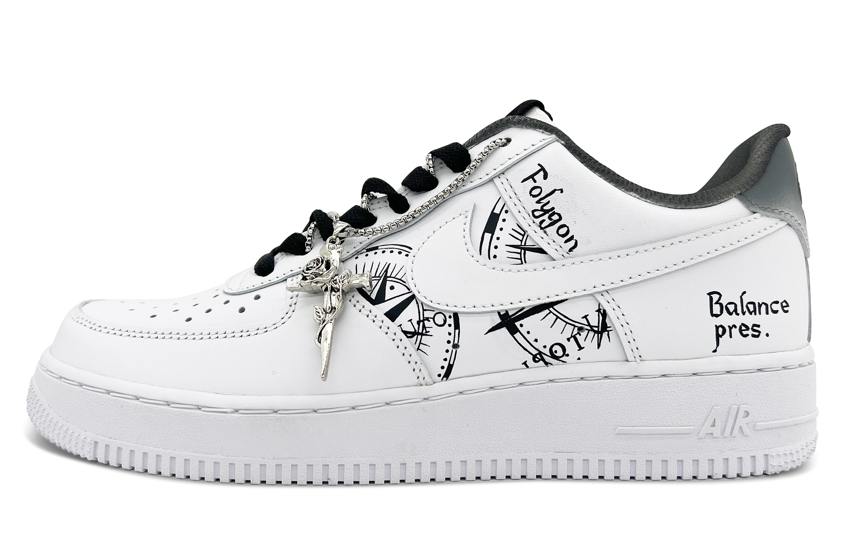 Buy 【定制球鞋】 Nike Air Force 1 Low 07 空軍一號 Folygon 極簡前衛 低幫 板鞋 男款 黑白