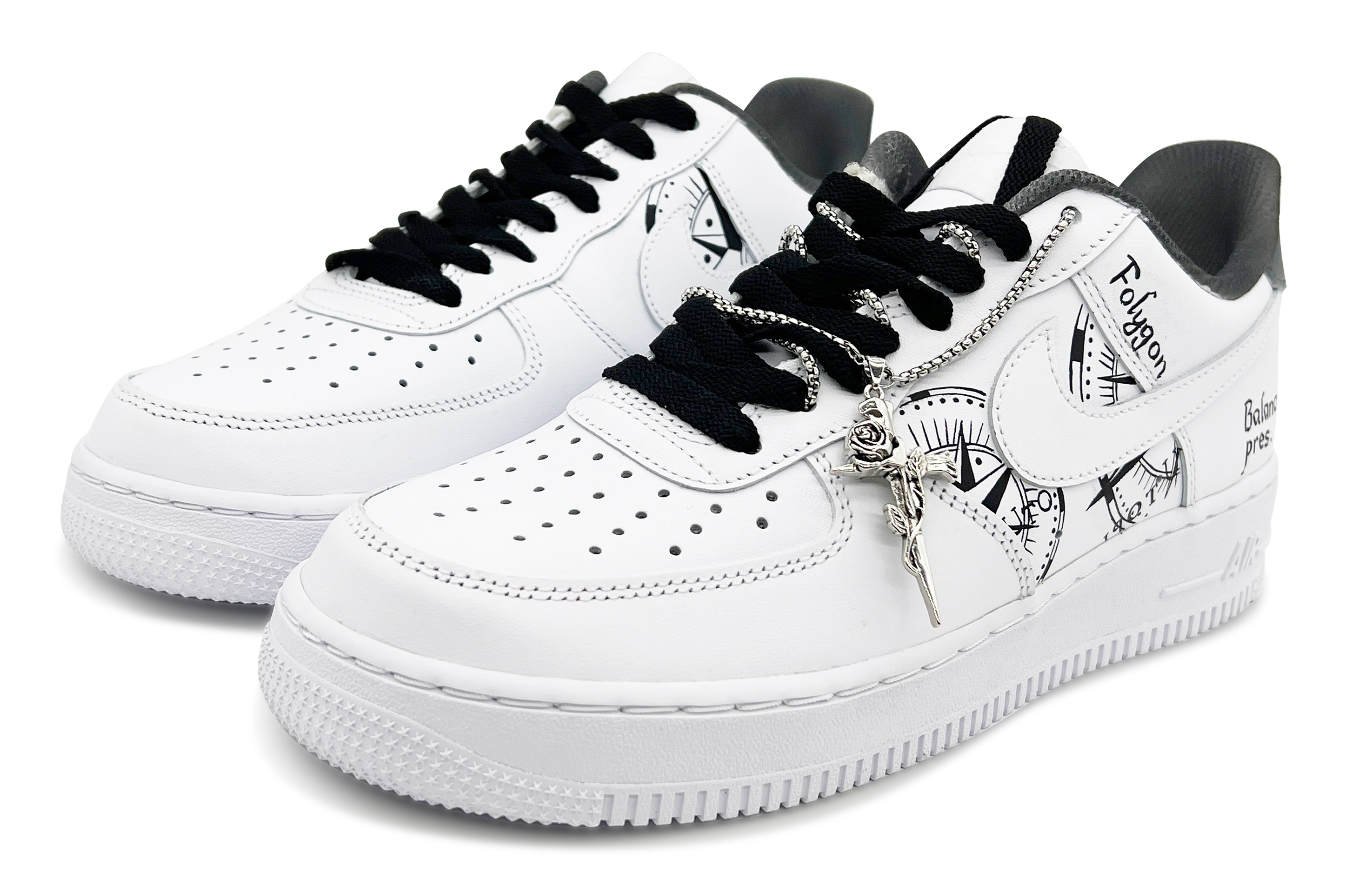 Lookbook 【定制球鞋】 Nike Air Force 1 Low 07 空軍一號 Folygon 極簡前衛 低幫 板鞋 男款 黑白