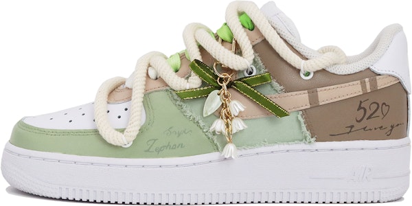 【定制球鞋】 Nike Air Force 1 Low LE 清新奶綠 森系 低筒 板鞋 GS 白綠 特殊鞋盒 Buy 【定制球鞋】 Nike Air Force 1 Low LE 清新奶綠 森系 低筒 板鞋 GS 白綠 特殊鞋盒