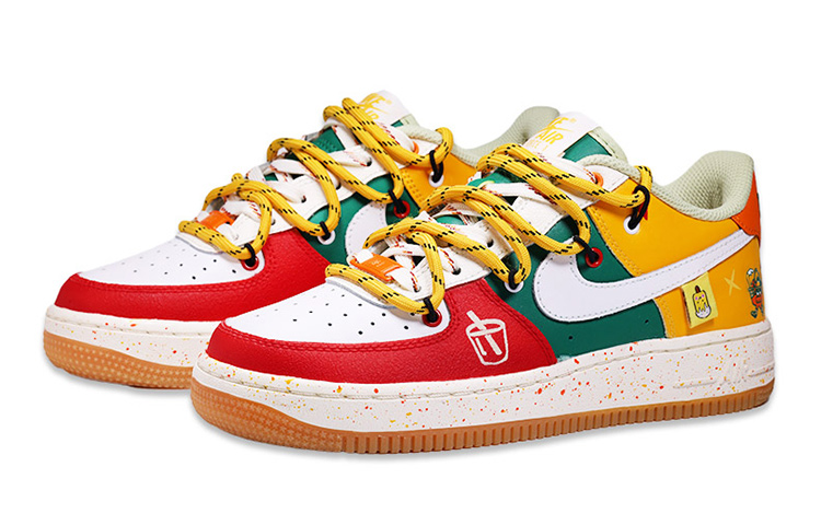 Lookbook 【定製球鞋】Nike Air Force 1 Low 果汁便利店 解構風 低幫 板鞋 GS 紅黃綠