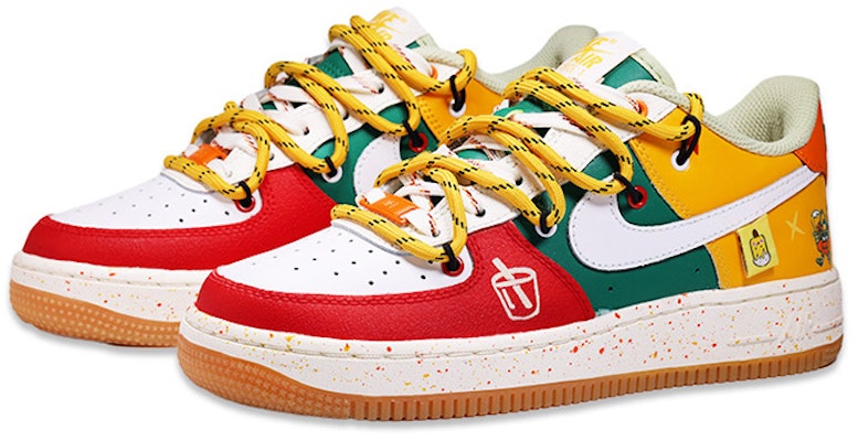 【定製球鞋】Nike Air Force 1 Low 果汁便利店 解構風 低幫 板鞋 GS 紅黃綠 Lookbook 【定製球鞋】Nike Air Force 1 Low 果汁便利店 解構風 低幫 板鞋 GS 紅黃綠